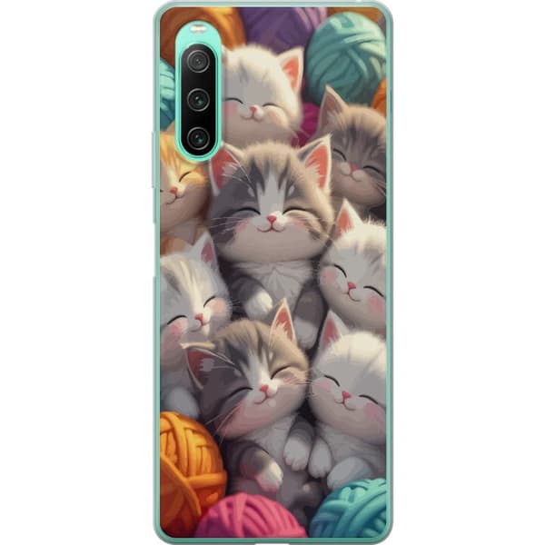 Kompatibelt Mobildeksel til Sony Xperia 10 IV Sovande kattungar beige
