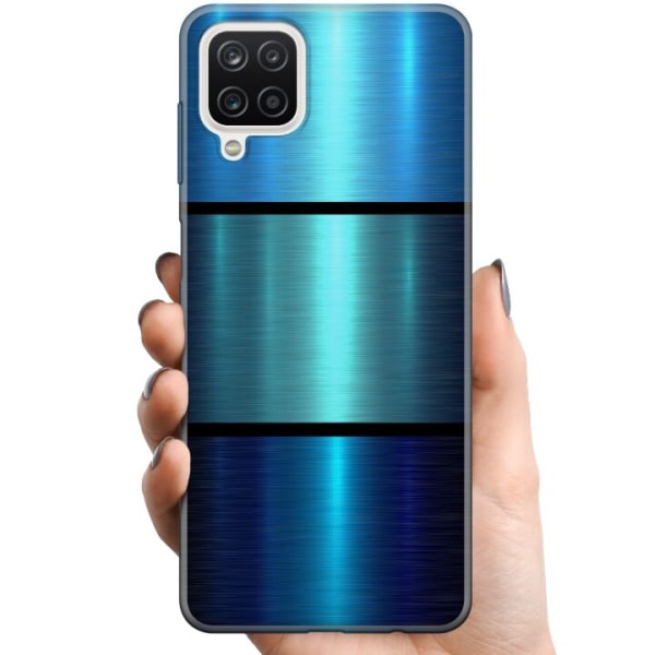 Samsung Galaxy A12 TPU Mobildeksel Blå Metalliske Striper