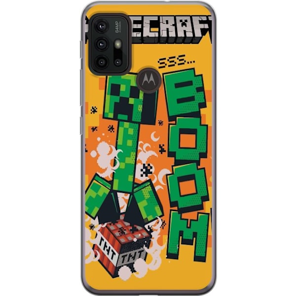 Motorola Moto G30 Genomskinligt Skal Minecraft Boom