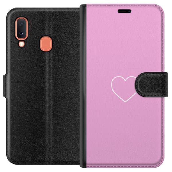 Kompatibelt Lommeboketui til Samsung Galaxy A20e Hjerte