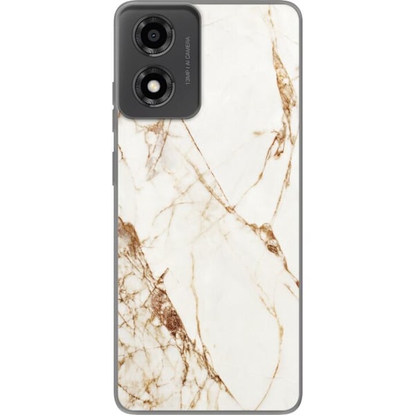 Motorola Moto E14 Gennemsigtig cover Hvid marmor