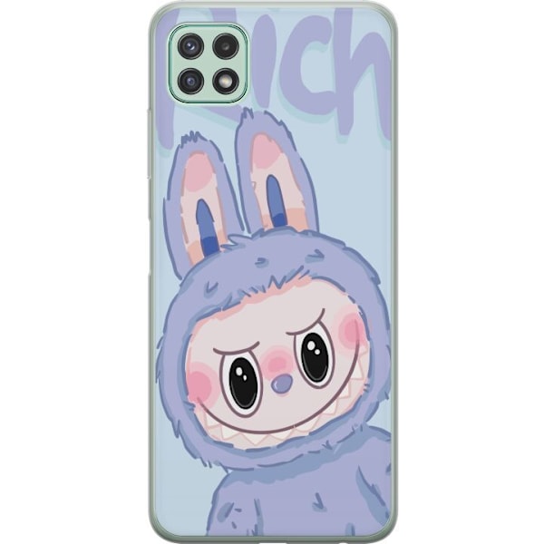 Samsung Galaxy A22 5G Gennemsigtig cover Blå Kanin Labubu