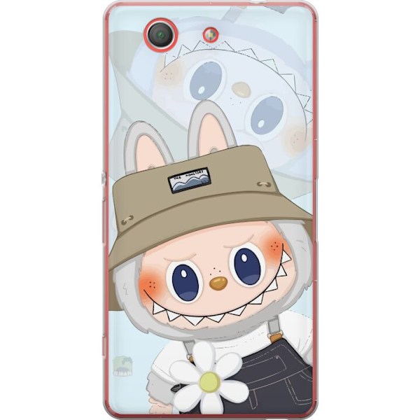 Sony Xperia Z3 Compact Genomskinligt Skal Labubu med hatt – Pop Mart-figur Mr. Butcher i retro stil med karaktär