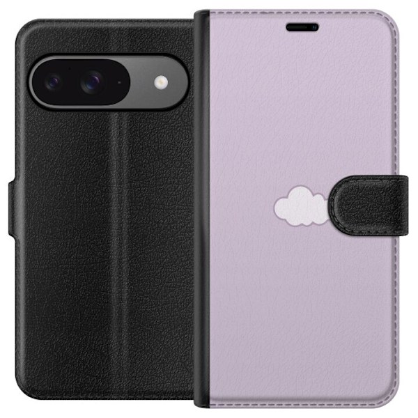 Google Pixel 9 Pro Lompakkokotelo Lila Pilvi - minimalistinen pilvi lila taustalla