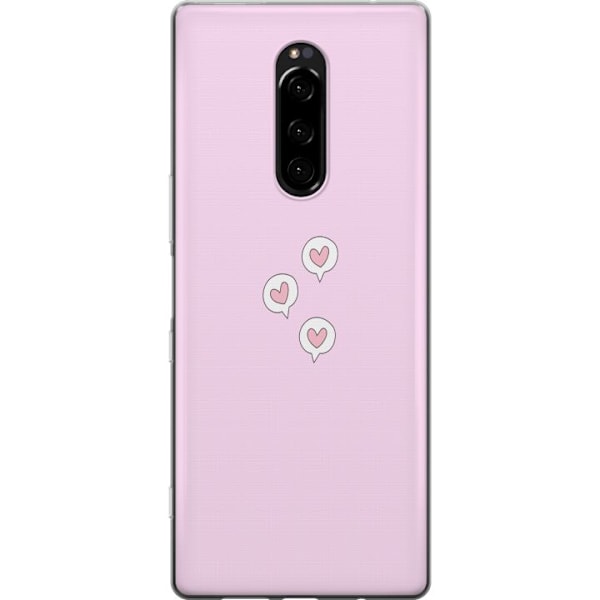 Sony Xperia 1 Genomskinligt Skal Hjärtan i bubblor