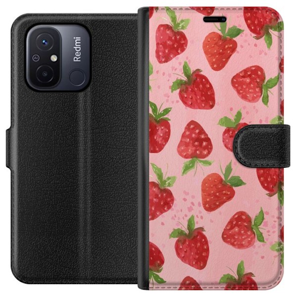 Xiaomi Redmi 12C Tegnebogsetui Jordbærdrømme - Retro-stil jo