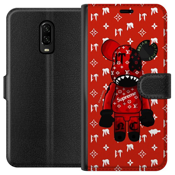 OnePlus 6T Tegnebogsetui KAWS LV Rød