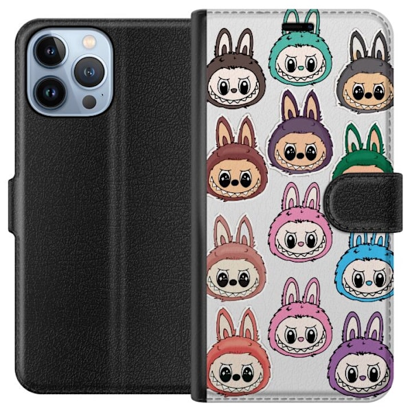 Apple iPhone 13 Pro Max Lompakkokotelo Labubu Macaron Monster