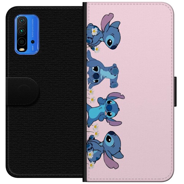 Xiaomi Redmi Note 9 4G Lompakkokotelo  Stitch Nauru & Leikki