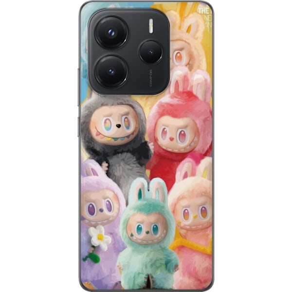 Xiaomi Redmi Note 14 Genomskinligt Skal Labubu Sketch Style – Handritat monster i tusch