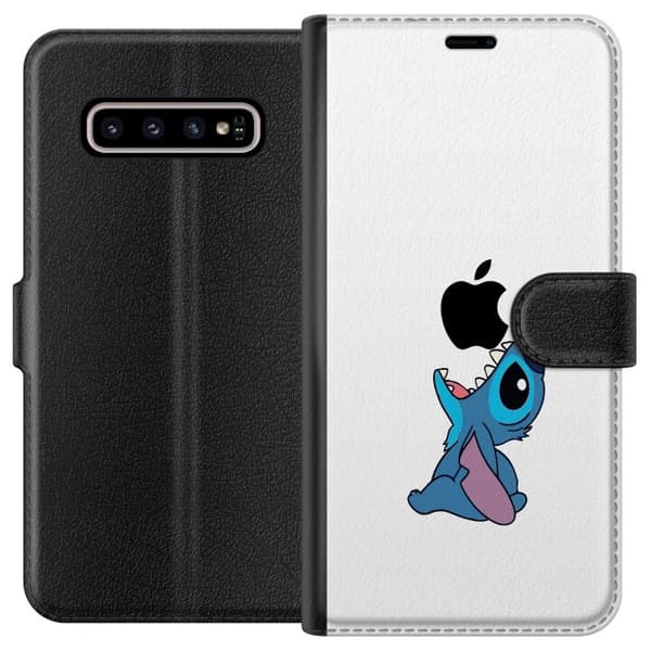 Kompatibelt Lommeboketui til Samsung Galaxy S10+ Stitch Apple