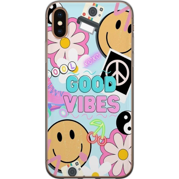 Apple iPhone X Genomskinligt Skal Good Vibes