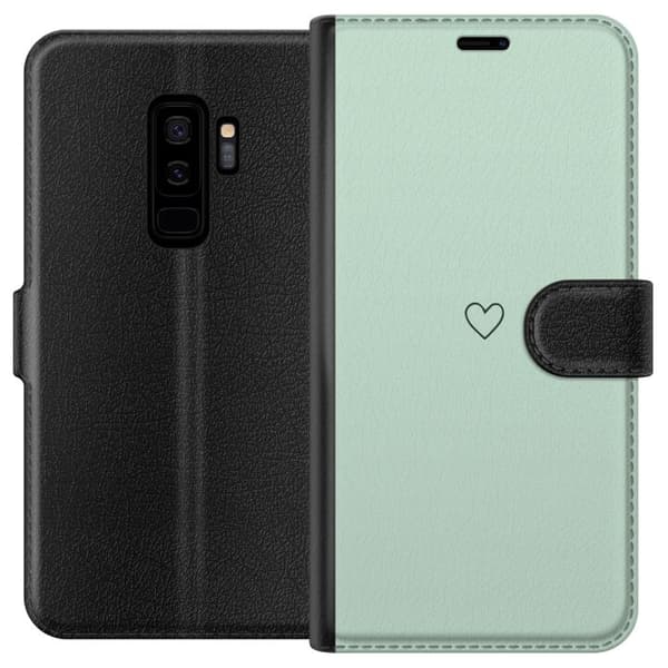 Kompatibel Tegnebogsetui til Samsung Galaxy S9+ Hjerte Grøn