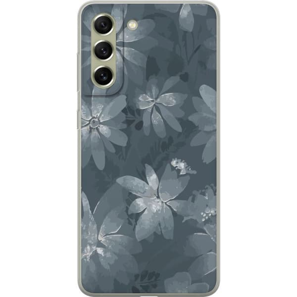 Kompatibel Mobilcover til Samsung Galaxy S21 FE 5G Blomster Grå / Blå