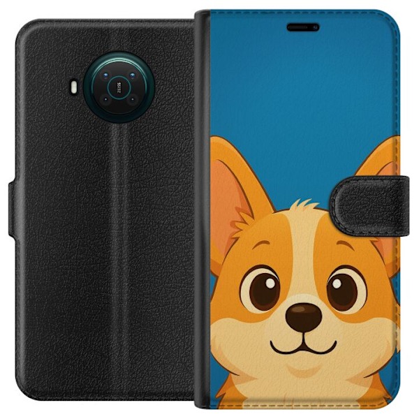 Nokia X10 Tegnebogsetui Hello Corgi