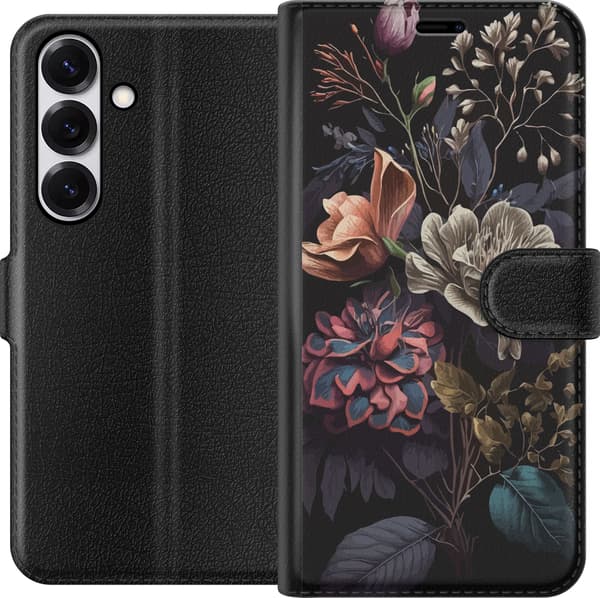 Kompatibelt Plånboksfodral till Samsung Galaxy S25 Blommor