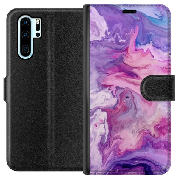 Kompatibel Tegnebogsetui til Huawei P30 Pro Marmor Lilla