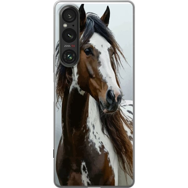 Sony Xperia 1 V Gennemsigtig cover Hest Dyrsmotiv Grafisk Design Natur Kraftfuldt Motiv Populært Vægkunst Dyretema Ridning