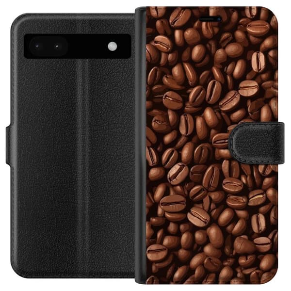 Kompatibelt Lommeboketui til Google Pixel 6a Kaffebönor närbild brun