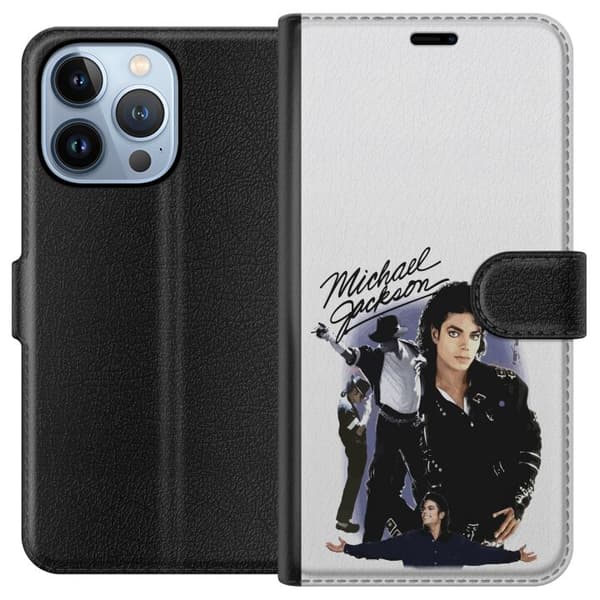 Kompatibel Tegnebogsetui til Apple iPhone 13 Pro Klassisk Michael Jackson-collage med flere ikoniske positurer og sort-hvid stil sort