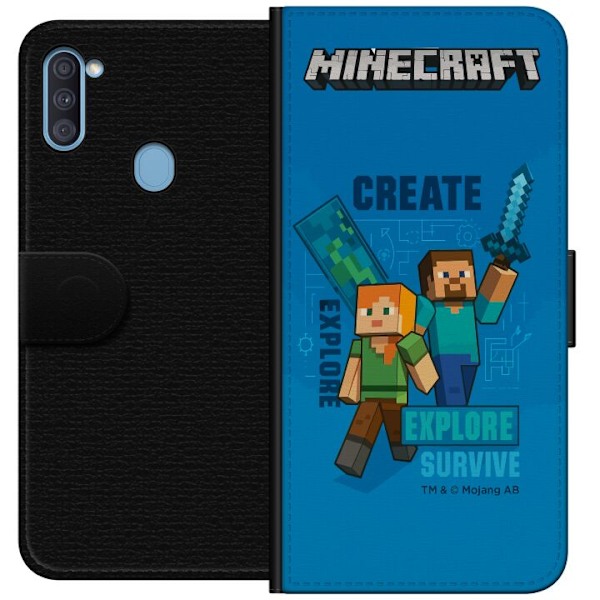 Samsung Galaxy A11 Lompakkokotelo Minecraft Luolastot