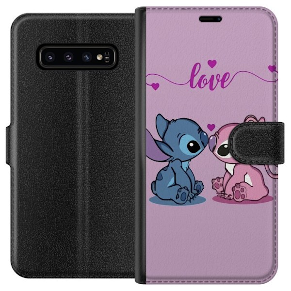 Samsung Galaxy S10 Tegnebogsetui Lilo & Stitch – Angel Editi