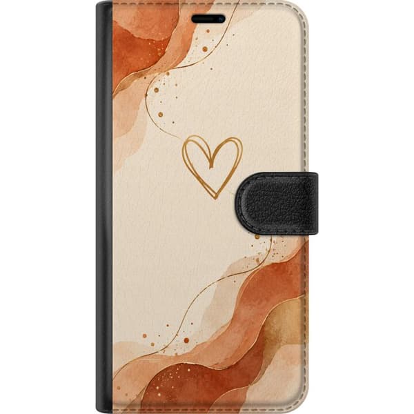 Kompatibelt Plånboksfodral till Apple iPhone Air Bärnstenshjärta beige