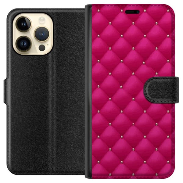 Kompatibelt Plånboksfodral till Apple iPhone 14 Pro Max Lyxigt Rosa