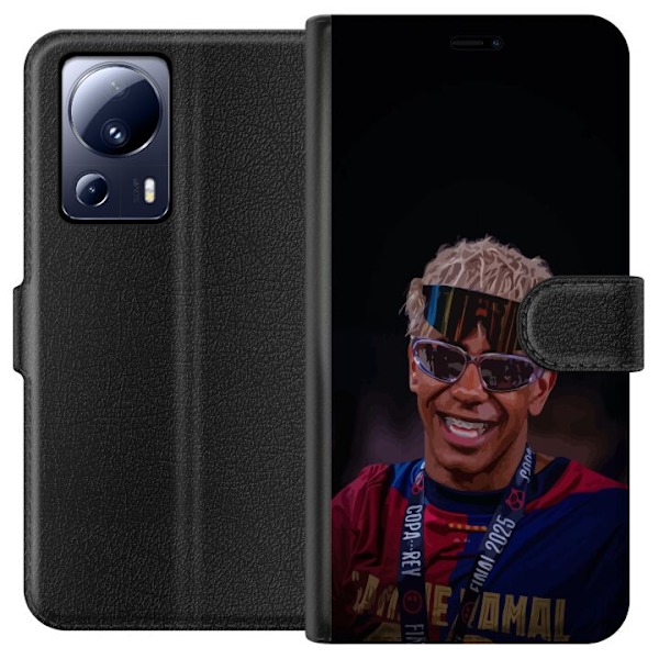 Xiaomi 13 Lite Tegnebogsetui Lamine Yamal mobiltaske i elegant sportsdesign