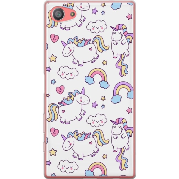 Sony Xperia Z5 Compact Gennemsigtig cover Unicorn Mønster