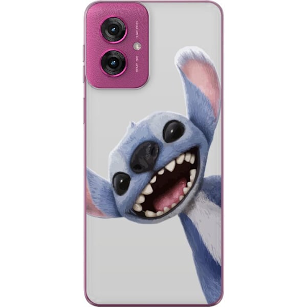 Motorola Moto G55 Läpinäkyvä kuori Stitch liikkeessä - Kawaii-suunnittelu faneille ja lapsille