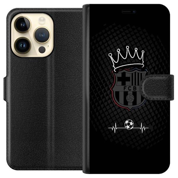 Apple iPhone 15 Pro Lompakkokotelo FC Barcelona Emblem Jalkapalloaihe Sininen Punainen Seuramerkki Katalonia La Liga Fanit Suosittu Ikoninen