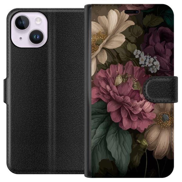 Kompatibel Tegnebogsetui til Apple iPhone 14 Blomster