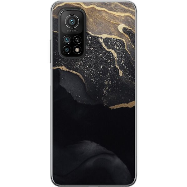 Xiaomi Mi 10T 5G Läpinäkyvä kuori Musta kulta abstrakti