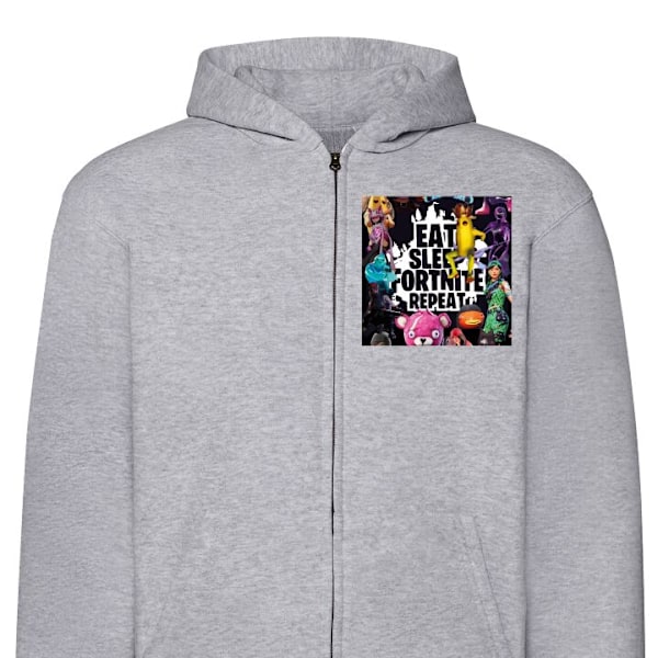 Zip-Hoodie | Huvtröja med Dragkedja för Vuxna Fortnite grå XXL