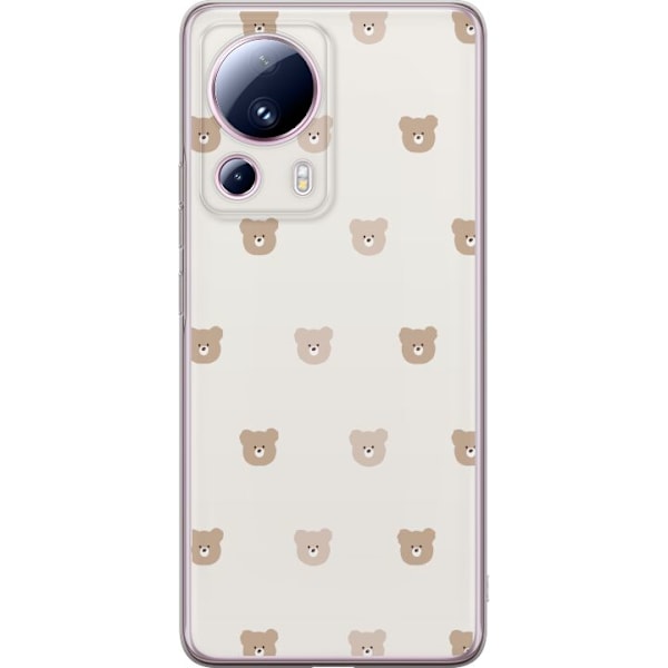Xiaomi 13 Lite Läpinäkyvä kuori Teddy-tausta - söpöt tedd