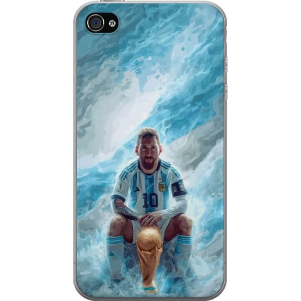 Kompatibelt Mobildeksel til Apple iPhone 4 Lionel Messi Världsmästare blå