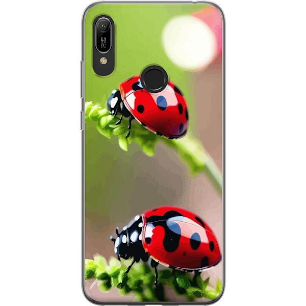Huawei Y6 (2019) Läpinäkyvä kuori Leppäkerttu Hyönteinen Onni Symboli Luontoaihe Suosittu Graafinen Motiivi Koristelu Kesäkiertue