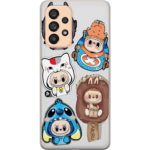 Samsung Galaxy A53 5G Gjennomsiktig deksel Labubu figure samling - Pop Mart Labubu The Monsters i fargerik design