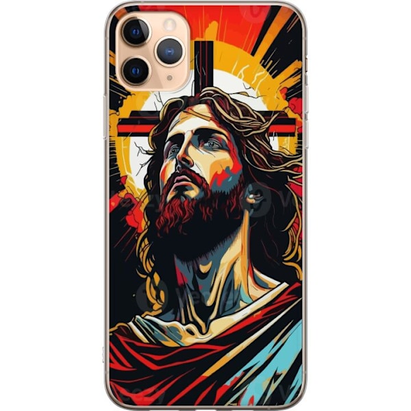 Apple iPhone 11 Pro Max Läpinäkyvä kuori Jeesus ja Kortti - uskonnollinen motiivi syvällä symboliikalla