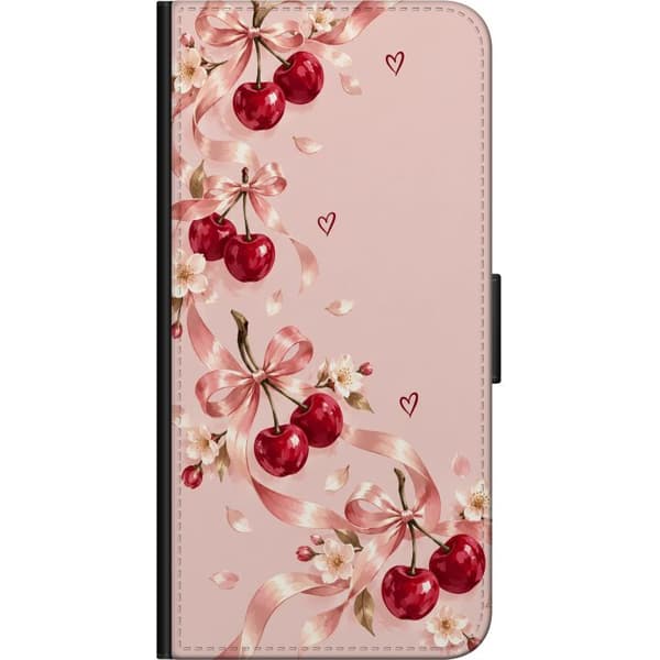 Kompatibel Tegnebogsetui til Samsung Galaxy Note 4 Rosenkirsebær pink