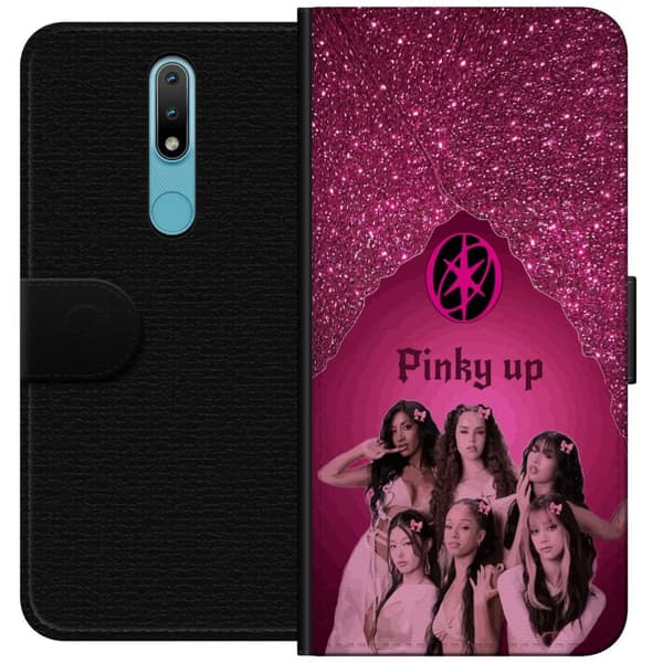 Kompatibelt Plånboksfodral till Nokia 2.4 KATSEYE Pinky Up rosa