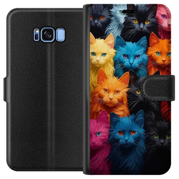 Kompatibelt Plånboksfodral till Samsung Galaxy S8 Katter