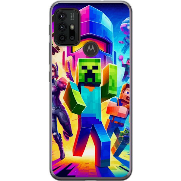 Motorola Moto G30 Genomskinligt Skal Fortnite vs Minecraft