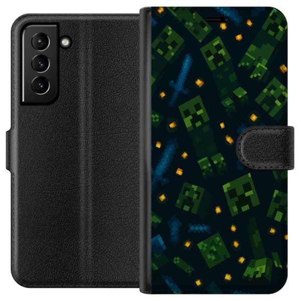 Kompatibel Tegnebogsetui til Samsung Galaxy S21+ 5G Minecraft Dungeons Mob