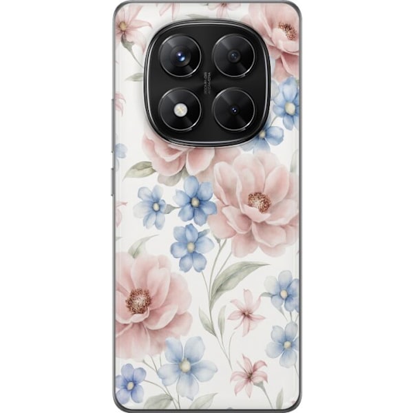 Xiaomi Redmi Note 14 Pro Genomskinligt Skal Romantiska blommor