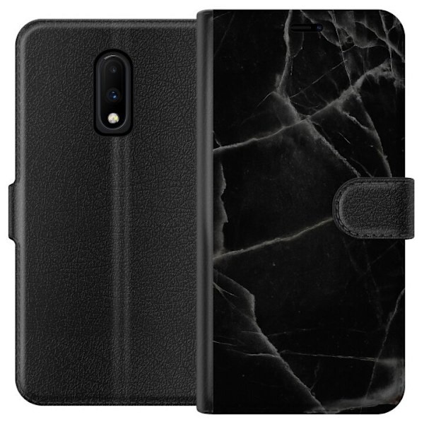 OnePlus 7 Tegnebogsetui Sort marmor