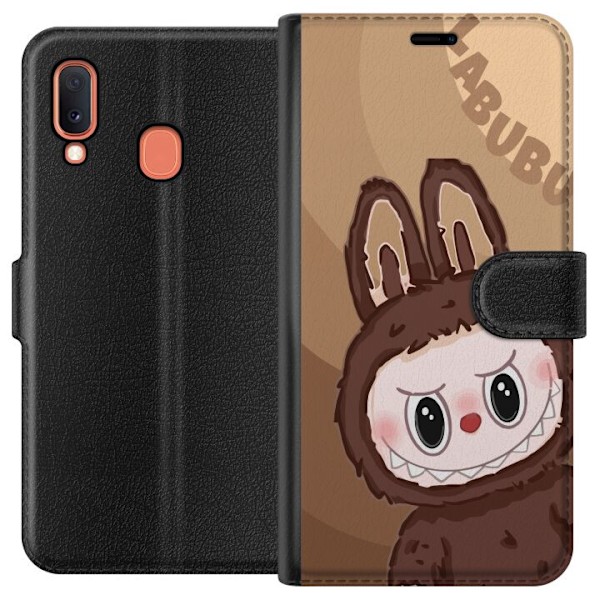 Samsung Galaxy A20e Lommeboketui Labubu Sky Kosebamse - Hvit o