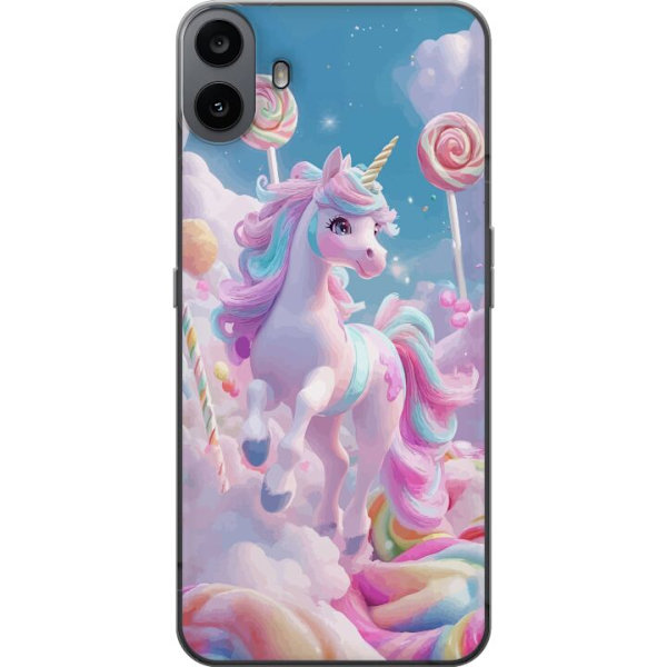 Nothing CMF Phone 1 Läpinäkyvä kuori Yksisarvinen Candy Pastel Kawaii Suunnittelu Söpö Suosittu Väri Graafinen Trendi Lapsen Teema Fantasia Taid