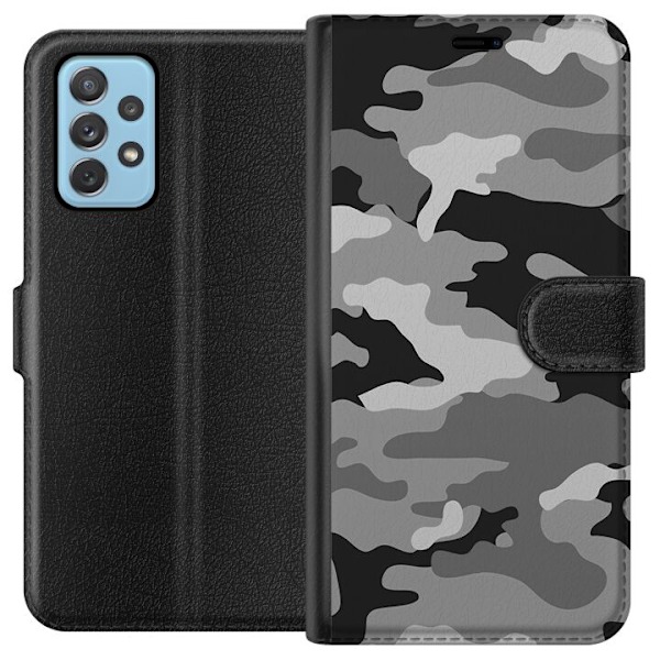 Samsung Galaxy A52 5G Lompakkokotelo Militääri B/W